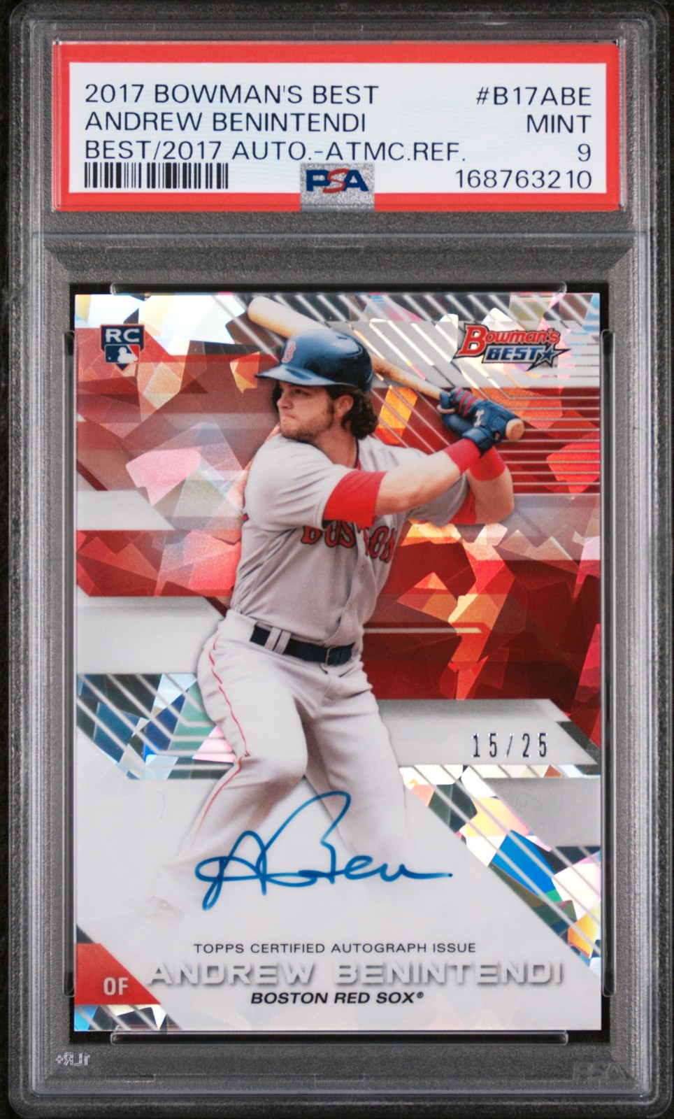2017 BOWMAN'S BEST OF 2017 AUTO ANDREW BENINTENDI ROOKIE RC 15/25 PSA 9 AUTO view 1
