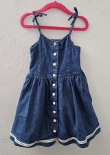 Polo Ralph Lauren Size 5 Girls Denim Dress Blue Sleeveless Adjustable Straps