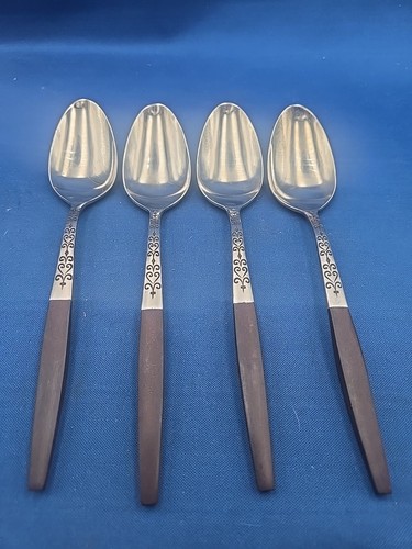 Lot of 4 Interpur INR2 Stainless Oval Soup Spoons 7 1/2" - Picture 1 of 5
