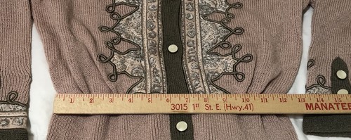 UMI Collection Anne Grimes Button Up Knit Pink Sweater Women's Size M Pre-Loved - Picture 15 of 15