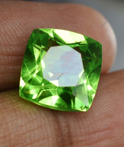 8 Ct Natural Green Peridot Cushion Cut AAA Quality Certified Loose Gemstones - Picture 4 of 5