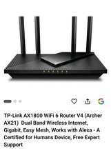 TP-Link AX1800 WiFi 6 Router V4 Archer AX21 Dual Band Wireless Internet Router