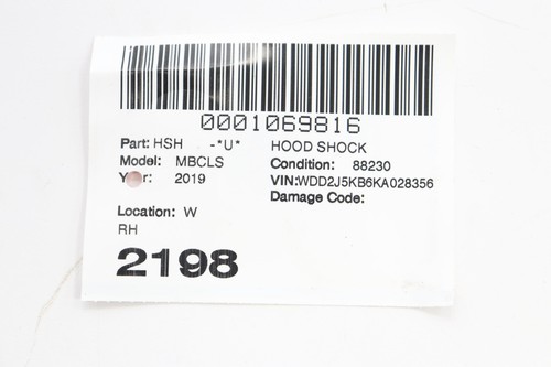 2019-2023 MERCEDES CLS450 C257 FRONT RIGHT HOOD SHOCK LIFT CYLINDER SUPPORT OEM - Bild 10 von 10