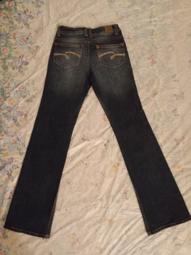 Girl's Justice Size 12 Small Dark wash Low Cut Jeans - Picture 2 of 9