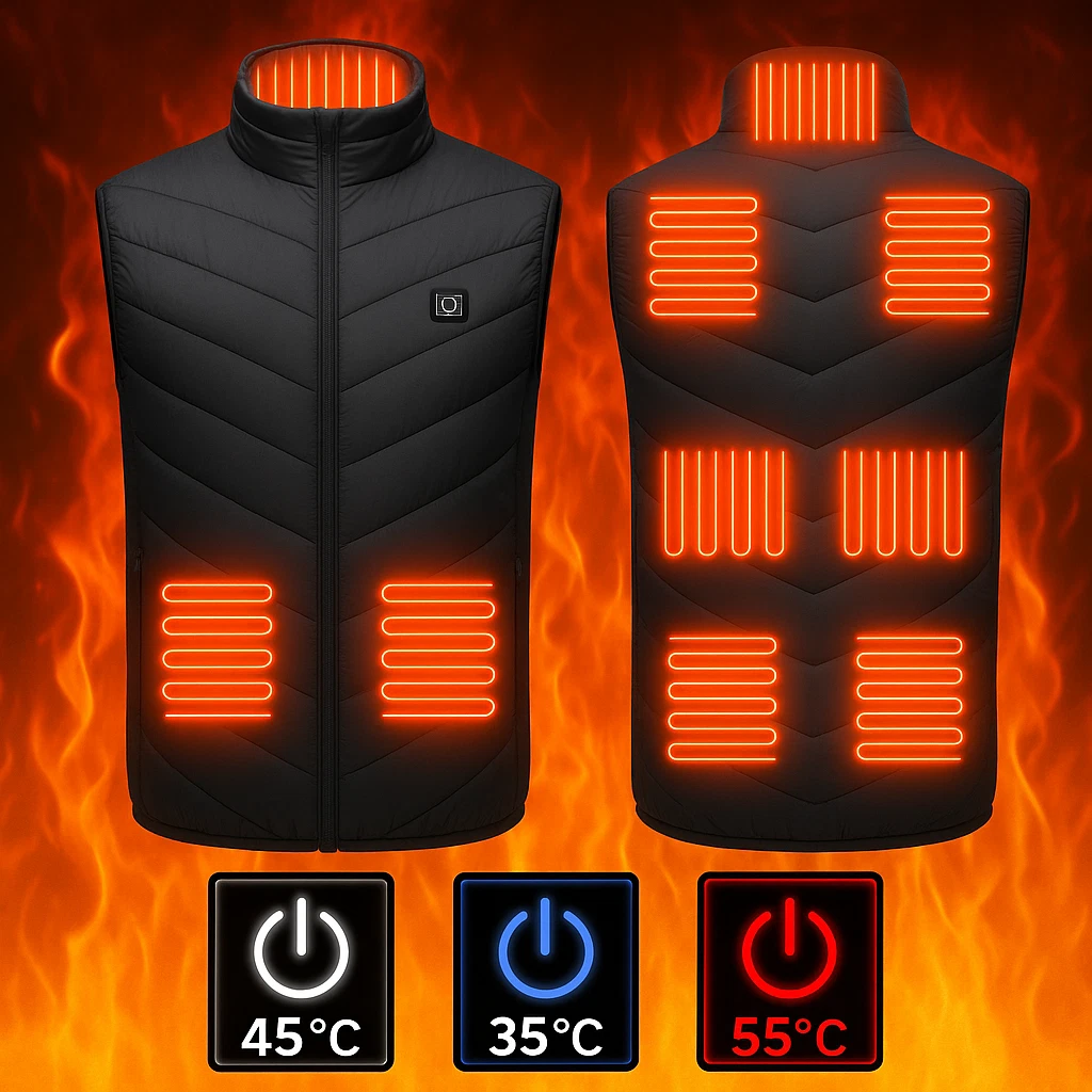 Heated Vest 9 Heating Zones With 10000mAh Battery Pack Electric Heating Vest US image 2