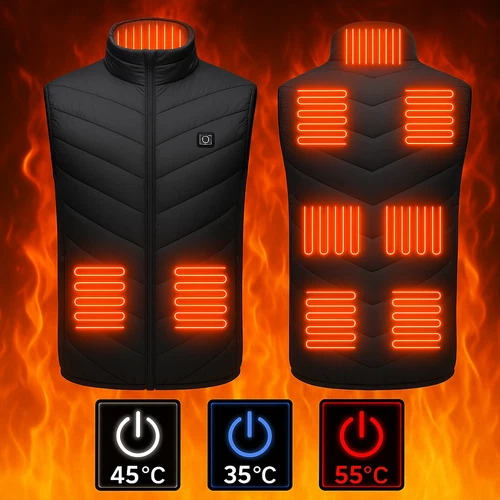 Heated Vest 9 Heating Zones With 10000mAh Battery Pack Electric Heating Vest US image 2