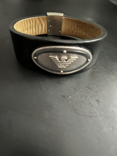 armani herren armband leder 925 silber vintage - Bild 1 von 5