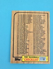 1987 Topps Tiffany #128 Checklist: 1-132 BASEBALL Card 5D