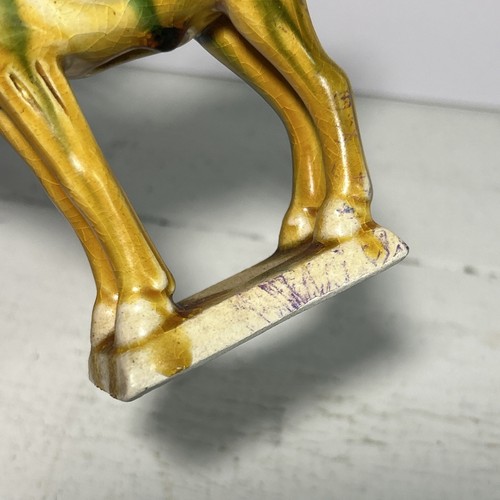 Vintage Chinese Tang Dynasty War Horse Figurine 1950’s Sancai Drip Glaze - Picture 5 of 6