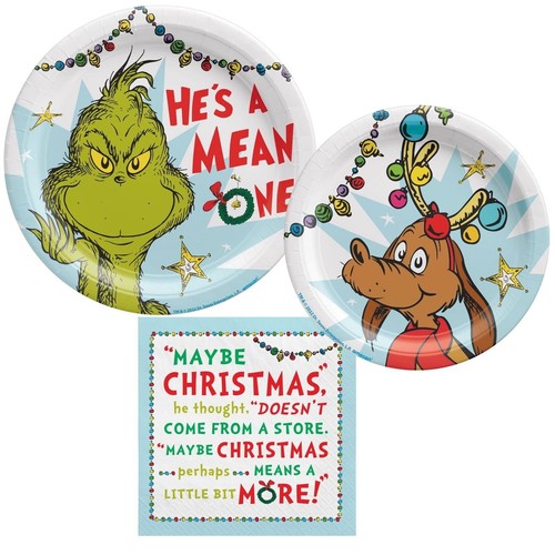 Dr. Seuss Der Grinch Weihnachten Party Zubehör Konvolut mit dem Grinch Papier...