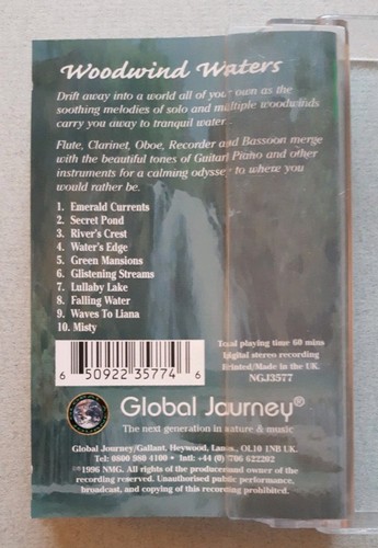 Woodwind Waters Original 1996 Global Journey Cassette Tape - Picture 2 of 3