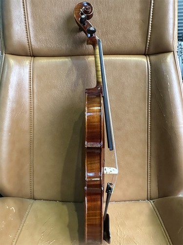 Professional Handmade Beautiful Flame Violin 4/4 Two Pieces Back Back with Sound - Picture 12 of 19