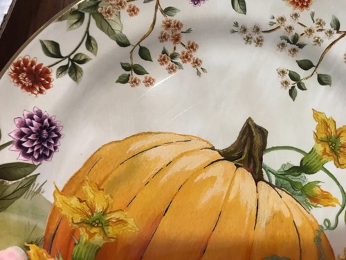 Pottery Barn BOTANICAL HARVEST 4 pc Pumpkin Dinner Plate Set - Picture 7 of 20