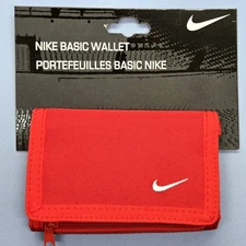 Nike Basic Red Wallet Swoosh Logo Zipper NEW