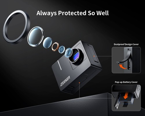 Action Camera 4K30FPS 20MP, 40M Underwater Camera Waterproof, Touchscreen Vlo... - Picture 2 of 12