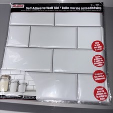 White Subway Wall Tile Peel  Stick 3D Lot 12" Kitchen Bathroom Set 4 pc