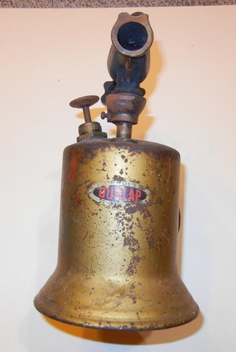 Vintage Dunlap Modell 5544 Lötlampe Holzgriff, Messing, ungeprüft - Bild 1 von 3