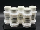 Vintage Milk Glass Apothecary Spice Jars With Lids And Labels Group of 5