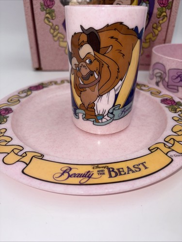 Vintage Disney Die Schöne und das Biest 3-teiliges Geschirrset Teller Schale & Becher - Bild 10 von 21