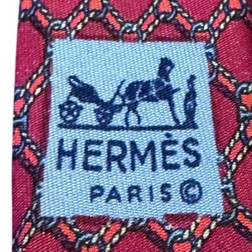 Hermès Paris Krawatte 100% Seide - Kettenmuster - Luxus Designer Krawatte - Bild 7 von 11