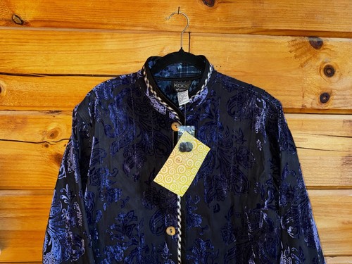 Koos Of Course Silk Rayon Polyester Spandex Jacket Violet Blue Women’s Sz M NWT - Picture 3 of 17