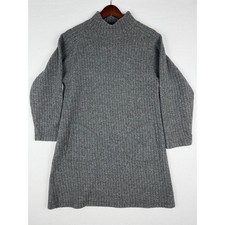 VTG The Territory Ahead Small Lambswool Ribbed Mock Neck Sweater Dress Italy