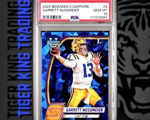 2024 Bowman University Chrome Sapphire Edition - Garrett Nussmeier PSA 10 LSU #5