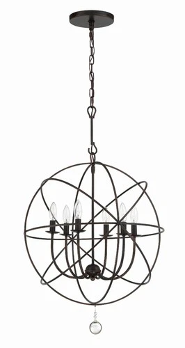 Crystorama Solaris 22 1/2" English Bronze 6-Light Sphere Chandelier - Picture 4 of 9
