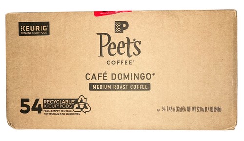 Peet's Coffee Cafe Domingo Medium Roast Keurig K-Cup Pods 54 Stück