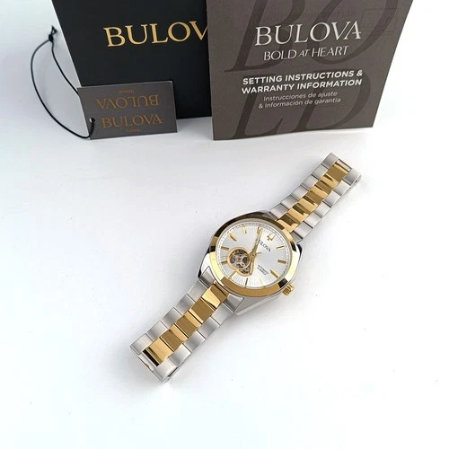 Men's Bulova Surveyor 98A284 Silver-Gold Dial Two-Tone Stainless Automatic Watch image 9