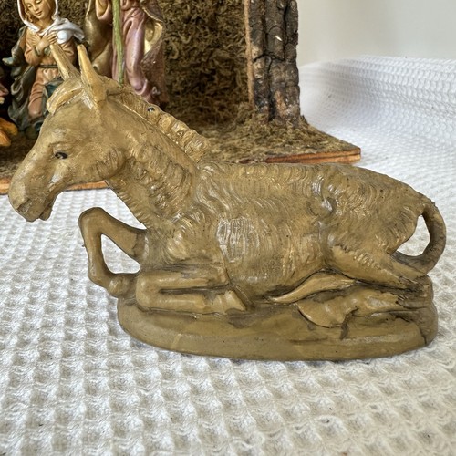 Set Natività Vintage 11 Pezzi Scuderia Legno Made In Italy Vintage Dipinto A Mano 5” 6” - Foto 7 di 24