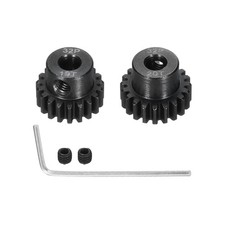 2Pcs 32P Steel Pinion Gear Set 19T 20T for 5mm Shaft Hardened Steel Pinion Gear