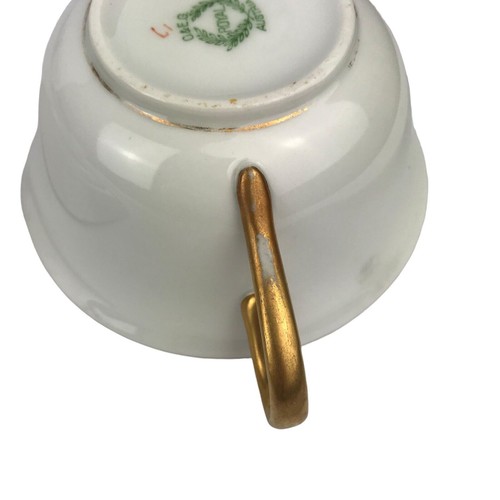 O&EG Royal Austria Teacup & Saucer Set 8 Cups 7 Saucers White Gold Trim Vintage - Picture 16 of 24