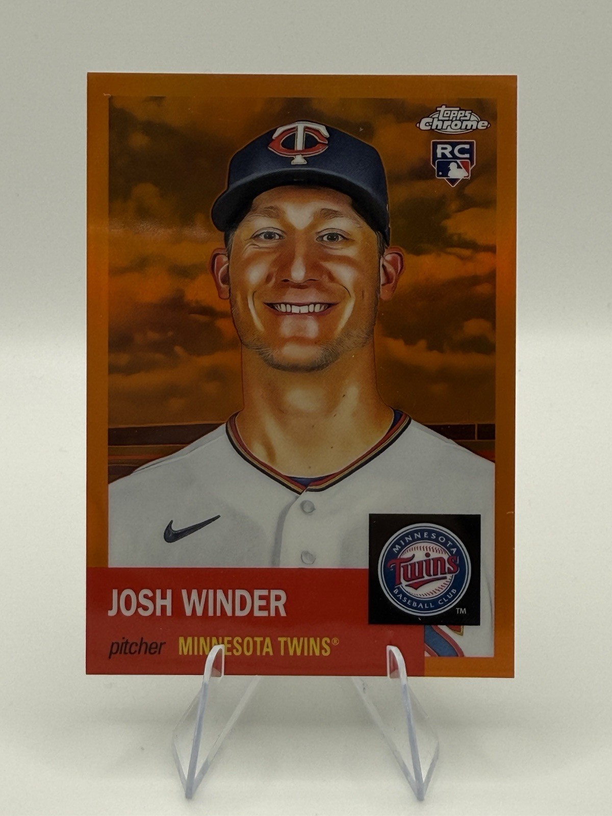 2022 Topps Chrome Platinum Anniversary - Josh Winder #115 & Orange Refr /25 (RC)
