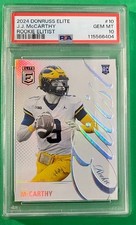 2024 DONRUSS ELITE FOTL ELITIST ROOKIE JJ MCCARTHY - CARD#4 PSA GEM MINT 10
