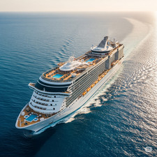 Digital full view of a huge cruise ship PNG and Printable file