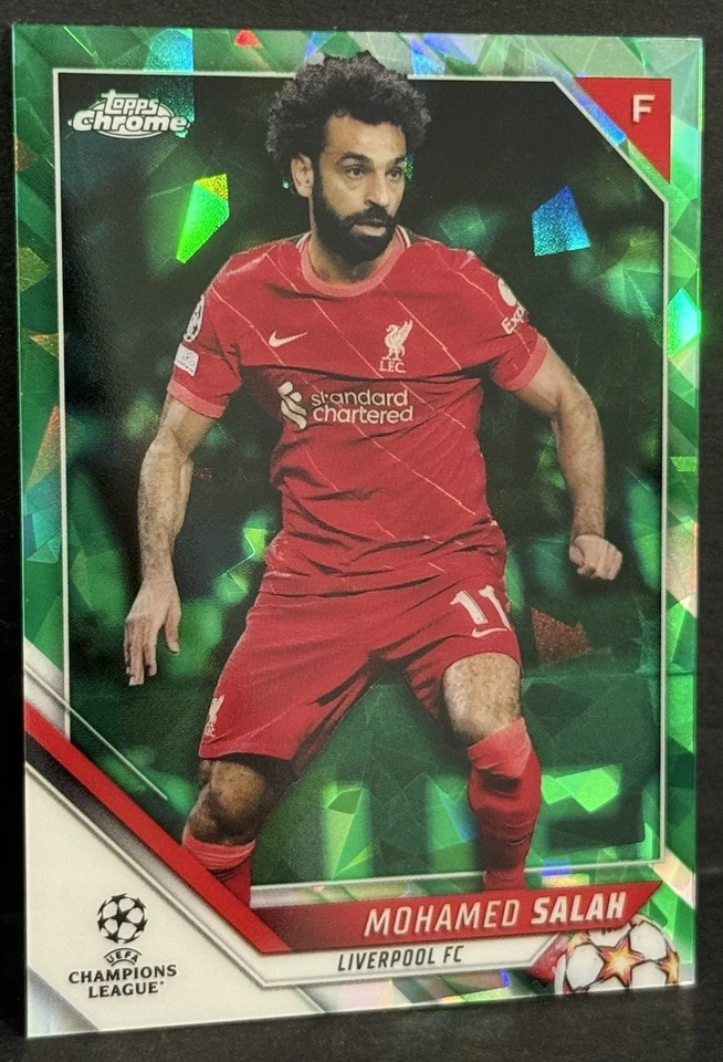 2021-22 Topps Chrome Sapphire Edition UCL Liverpool Mohamed Salah Green /75 - Image 2 of 4