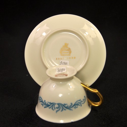 Pickard 2 Demitasse Cups & Saucers Pattern 3007-505 Blue Scrollwork w/Gold 1938+ - Picture 10 of 12