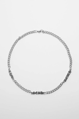 TeamSESH Life Sesh Death Curb Chain Necklace - Silver Gothic Font - Rare / Merch