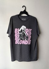 Blondie Debbie Harry Pink Logo Shirt Gray Large Official