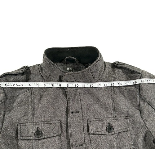 BKE Jacket Mens XXL Wool Blend Charcoal Peacoat Button Up Coat - Picture 6 of 9