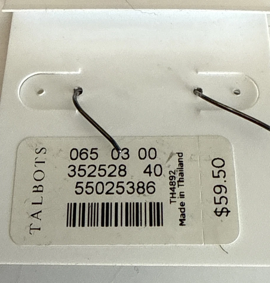 Pendientes colgantes perforados de plata de ley Talbots piedras moradas tarjeta original Foto 2 de 4