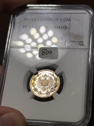 NGC PF67 Ultra Cameo Germany 1/2 Mark 1912 A - Picture 2 of 8