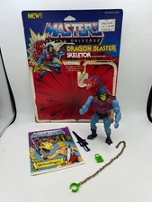 Vintage Mattel MOTU He-Man 1985 Dragon Blaster Skeletor w/ Cardback & Comic