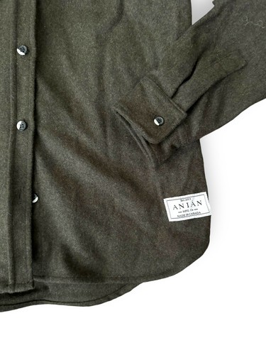 ANIAN Naturally Technical Button Shirt Jacket Shacket Wool Nylon Green Sz Small - Picture 3 of 7
