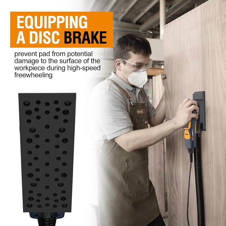 Electric Brushless Sheet Sander 350W 3A Variable Speed Corded Orbital