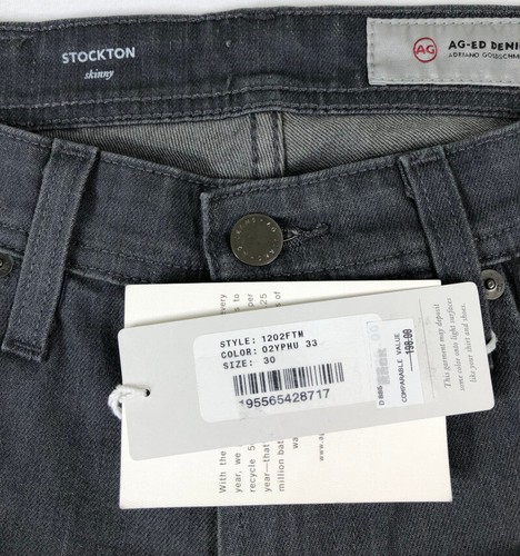 Jean homme Stockton skinny AG Jeans 30 x 33 (2 ans penthouse) gris foncé neuf avec étiquette - Photo 11/16