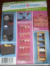 🌺  SIMPLICITY #5124 - CUTE SIMPLY TEEN - ROOM & CLOSET ORGANIZERS PATTERN OZ FF