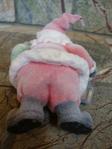 SANTA con Guirnalda de Linterna Campana NAVIDAD Estatuilla de Porcelana Cubierta de Tacto Difuso - Imagen 3 de 3