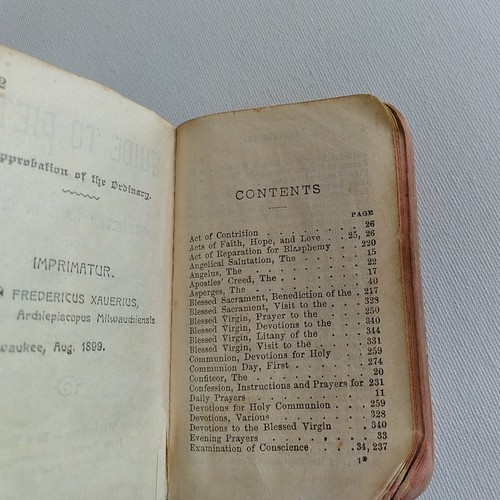 Guide To Piety Book Small 1912 Instruction & Prayers Catholic St Mary's Oakland - Picture 12 of 24